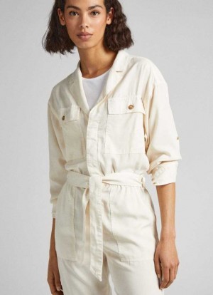 Pepe Jeans Long Jumpsuit With Belt Detail Jumpsuit Dam Vita | 613904CXU