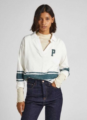 Pepe Jeans Long Sleeve Polo Shirt T-shirt Dam Vita | 942170NIA