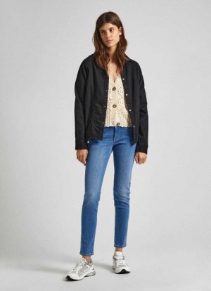 Pepe Jeans Low-rise Mager Fit Jeans Skinny Jeans Dam Blå | 429578TWE