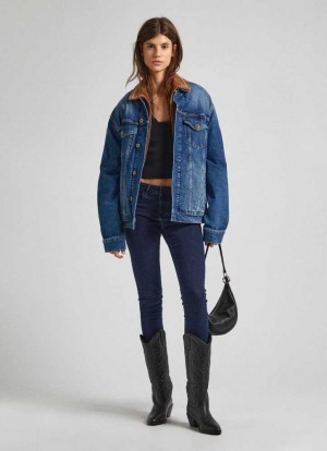 Pepe Jeans Low-rise Mager Fit Jeans Skinny Jeans Dam Blå | 014897LXO