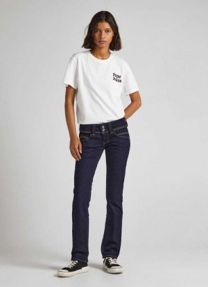 Pepe Jeans Low-rise Regular Fit Jeans Straight Jeans Dam Blå | 301529ZBR