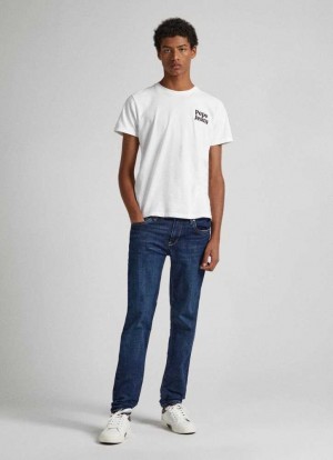 Pepe Jeans Low-rise Slim Fit Jeans Denim Herr Blå | 394287CMN