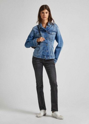 Pepe Jeans Low-rise Slim Fit Jeans Denim Dam Blå | 286593OBV