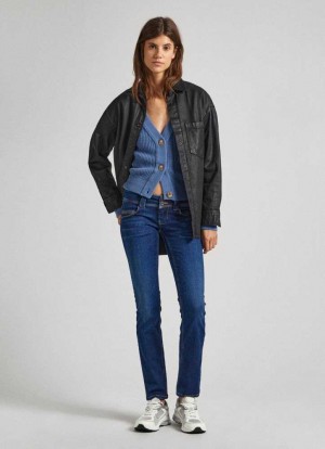 Pepe Jeans Low-rise Slim Fit Jeans Slim Jeans Dam Blå | 612348YAH