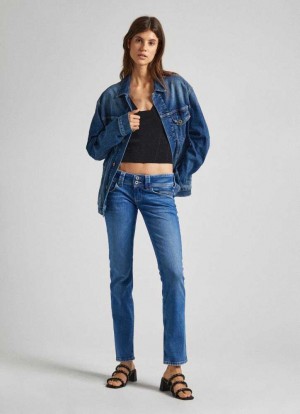 Pepe Jeans Low-rise Slim Fit Jeans Slim Jeans Dam Blå | 379086KPF