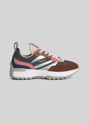 Pepe Jeans Lucky Grand Combined Trainers Träningsskor Dam Bruna | 436718FTQ