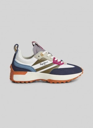 Pepe Jeans Lucky Grand Combined Trainers Träningsskor Dam Vita | 265140VNE