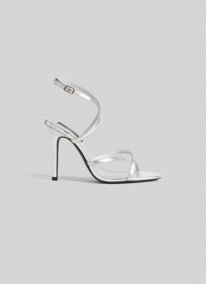 Pepe Jeans Metallic Klackar Sandals Stövlar Dam Silver Grå | 372654NGJ
