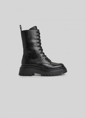 Pepe Jeans Mid Leg Utility Boots Stövlar Dam Svarta | 840157ECA