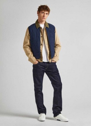 Pepe Jeans Mid-rise Hetero Fit Jeans Denim Herr Blå | 630872NVO