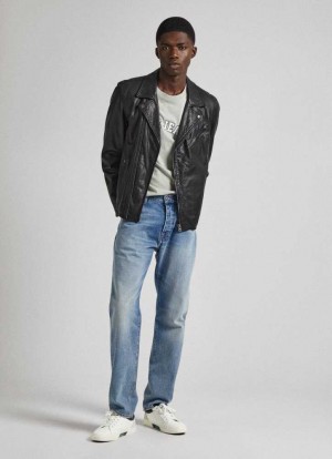 Pepe Jeans Mid-rise Hetero Fit Jeans Denim Herr Blå | 579630SEV