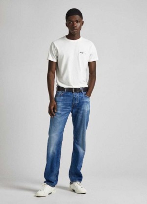 Pepe Jeans Mid-rise Hetero Fit Jeans Denim Herr Blå | 367025KVZ