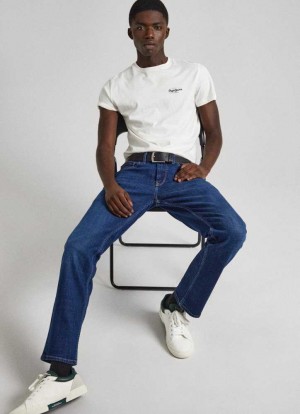 Pepe Jeans Mid-rise Hetero Fit Jeans Denim Herr Blå | 193576QAR