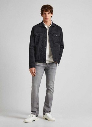 Pepe Jeans Mid-rise Hetero Fit Jeans Denim Herr Blå | 071859FHC
