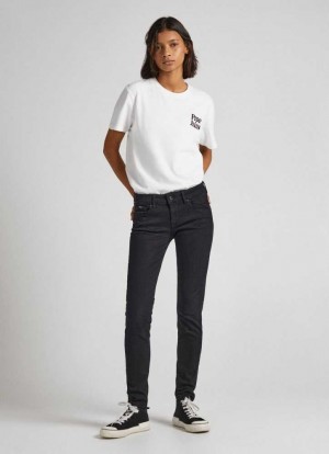 Pepe Jeans Mid-rise Mager Fit Jeans Skinny Jeans Dam Blå | 650387NTG