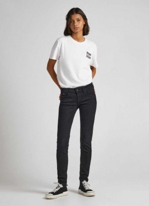 Pepe Jeans Mid-rise Mager Fit Jeans Slim Jeans Dam Blå | 375096KEZ