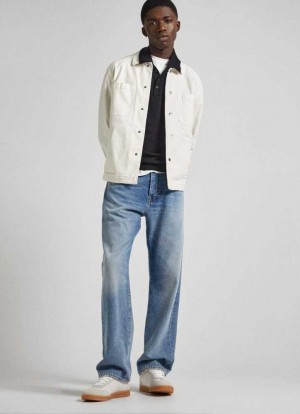 Pepe Jeans Mid-rise Relaxed Fit Jeans Denim Herr Blå | 609517UMQ