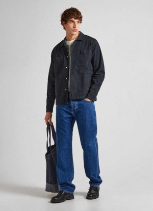 Pepe Jeans Mid-rise Relaxed Fit Jeans Denim Herr Blå | 694783CMR