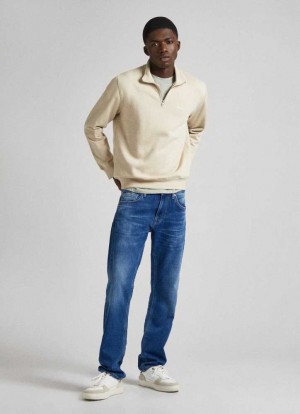 Pepe Jeans Mid-rise Slim Fit Jeans Denim Herr Blå | 432176GSD