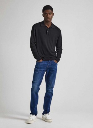 Pepe Jeans Mid-rise Slim Fit Jeans Denim Herr Blå | 258709YRV