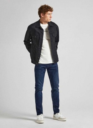 Pepe Jeans Mid-rise Slim Fit Jeans Denim Herr Blå | 219035HCB