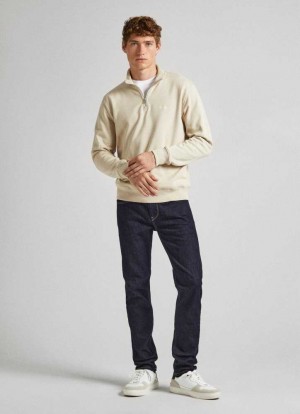 Pepe Jeans Mid-rise Slim Fit Jeans Denim Herr Blå | 641729CID