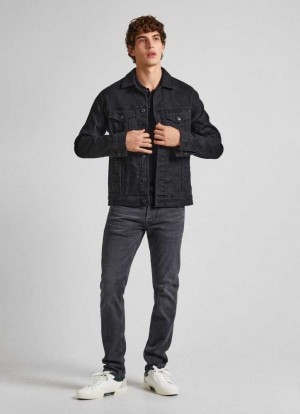 Pepe Jeans Mid-rise Slim Fit Jeans Slim Jeans Herr Blå | 645129VXI