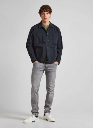 Pepe Jeans Mid-rise Taper Fit Jeans Denim Herr Blå | 517843WIN