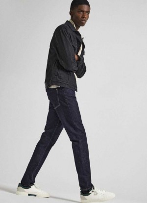 Pepe Jeans Mid-rise Taper Fit Jeans Denim Herr Blå | 084125ZKG