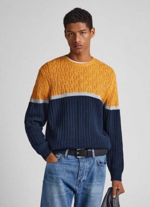 Pepe Jeans Mixed Stitch Sweatshirt Jumpers Herr Blå | 706923OPM