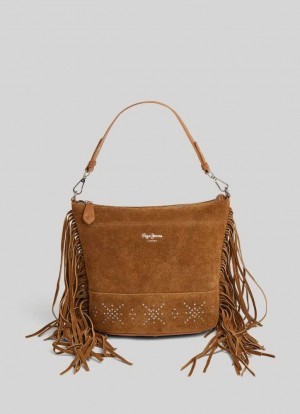 Pepe Jeans Mocka Handbag Väskor & Ryggsäck Dam Beige | 457903MXV