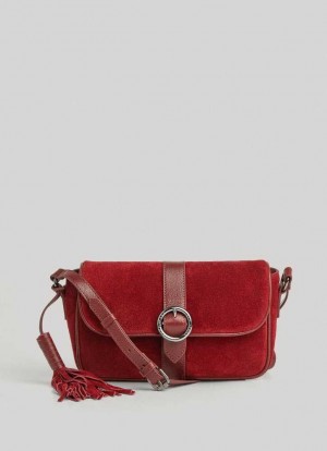 Pepe Jeans Mocka Shoulder Bag Väskor & Ryggsäck Dam Vinröda Röda | 063745QRH