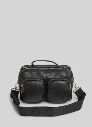 Pepe Jeans Multiple Pocket Bag Väskor & Ryggsäck Dam Svarta | 807164KLF