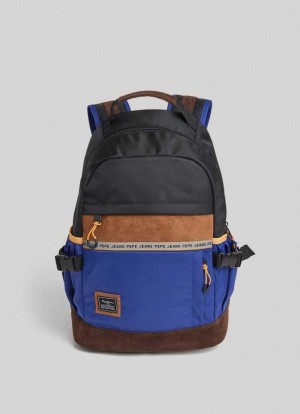 Pepe Jeans Multipurpose Travel Backpack Väskor & Ryggsäck Herr Blå | 712409OMH