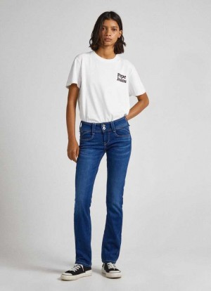 Pepe Jeans New Gen Regular Fit Mid-rise Jeans Denim Dam Blå | 635742PXH