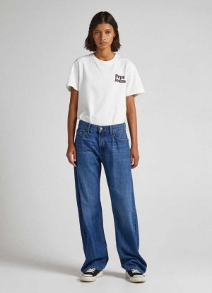 Pepe Jeans Nicky Boyfriend Fit Low-rise Jeans Straight Jeans Dam Blå | 947561CRQ