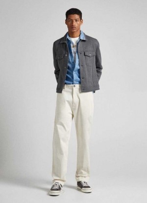 Pepe Jeans Nils Loose Fit Chino Pants Långbyxor Herr Vita | 943852IGE