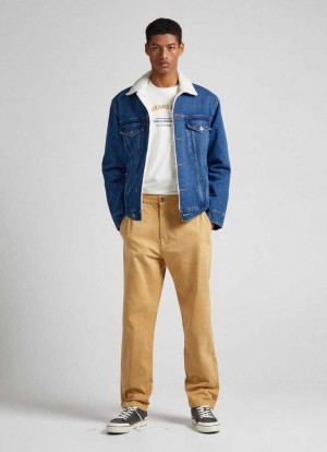 Pepe Jeans Nils Loose Fit Chino Pants Långbyxor Herr Gula | 230649SOF