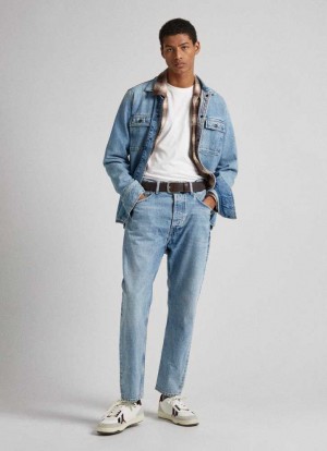 Pepe Jeans Nils Loose Fit Drop-waist Jeans Denim Herr Blå | 609154NAE