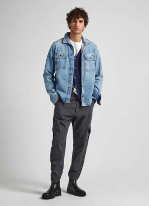 Pepe Jeans Nolan Loose Fit Cargo Trousers Långbyxor Herr Svarta | 321506MQF