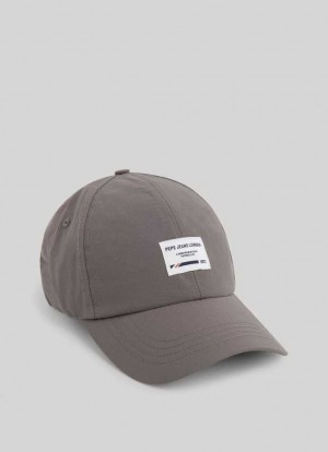 Pepe Jeans Nylon Cap With Printed Logo Kepsar Herr Olivgröna Gröna | 598324YSR