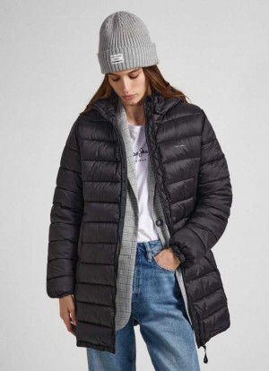 Pepe Jeans Nylon Puffer Jacket Jacka Dam Svarta | 709124IAU