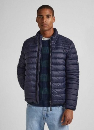 Pepe Jeans Nylon Puffer Jacket Jacka Herr Blå | 873026SMN