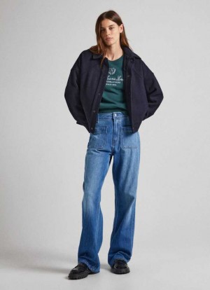 Pepe Jeans Nyomi Relaxed Fit High-rise Jeans Slim Jeans Dam Blå | 234591TNR