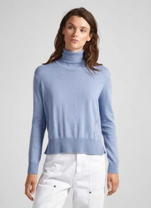 Pepe Jeans Openwork Detail Knit Stickat Dam Grå Blå | 631702OTQ