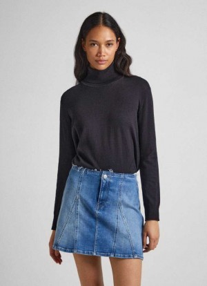 Pepe Jeans Openwork Detail Knit Stickat Dam Svarta | 406185AUS