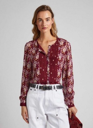 Pepe Jeans Ornamental Print Shirt Skjorta Dam Olika Färger | 027943CLE