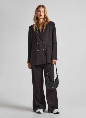 Pepe Jeans Palazzo Tencel Trousers Långbyxor Dam Svarta | 941763LXD