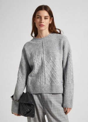 Pepe Jeans Patchwork Knit Jumpers Dam Grå | 596713DGE