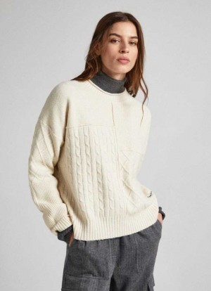 Pepe Jeans Patchwork Knit Jumpers Dam Vita | 213564EON